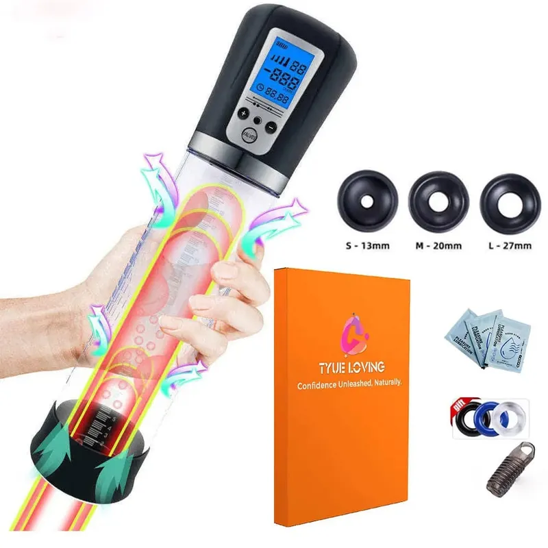 Automatic Penis Pump Enhanced Erections Rechargeable Vacuum Dick Cock Enlarger Penis Size Men Sex Toys and Vagina Masturbator