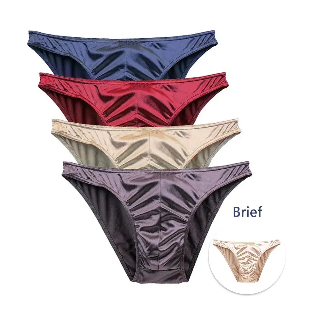 Mierside One Piese Plus Size bielizna męska-majtki męskie z gąbką uwypuklającą oddychające jedwabne majtki duże rozmiary dużo miękkie kalesony S-3XL — image 5