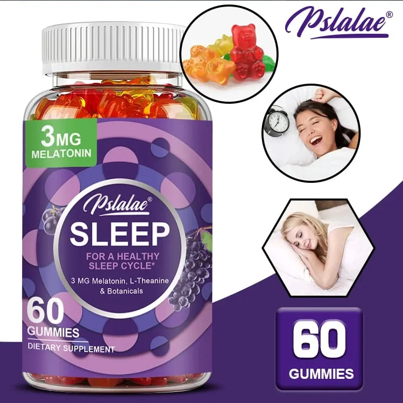 Melatonin Gummies Anxiety Stress Relief Help Sleep Save Insomnia Body Clock Adjustment for Adult — image 1