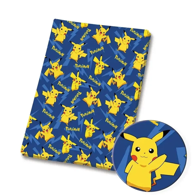 Pokemon Cartoon Fabric140*50cm Handmade Sewing Patchwork Quilting Baby Dress Home Sheet Printed Fabric Fabric Sewing Kids