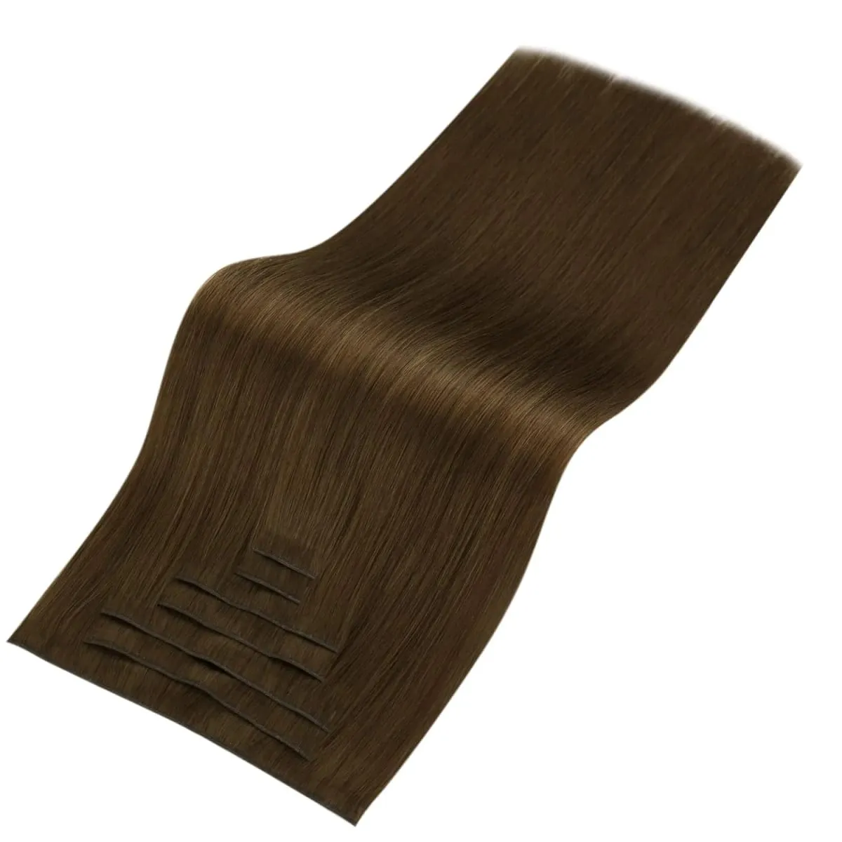 Full Shine 7 Pcs Genius Weft Clip In Hair Extensions Human Hair Seamless Invisible PU Weft Clip Ins For Women — image 6