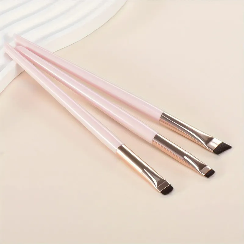 3-teiliges Make-up-Pinsel-Set, Klingen-Eyeliner-Pinsel, feiner schräger Kopf, Augenbrauenpinsel, Umriss, Eyeliner, ultradünner Lidschattenpinsel, Make-up