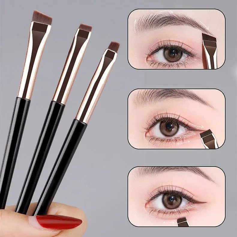 3pcs/set Blade Eyeliner Brush Eyebrow Brush Portable Flat Fine Eye Liner Brow Contour Makeup Brushes Makeup Brush Set — image 1
