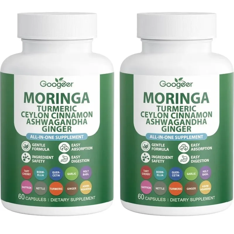 Googeer Moringa Turmeric Capsules All-in-one for Joint Health Support with Ashwagandha Ginger and Ceylon Cinnamon 60 Capsules — image 8