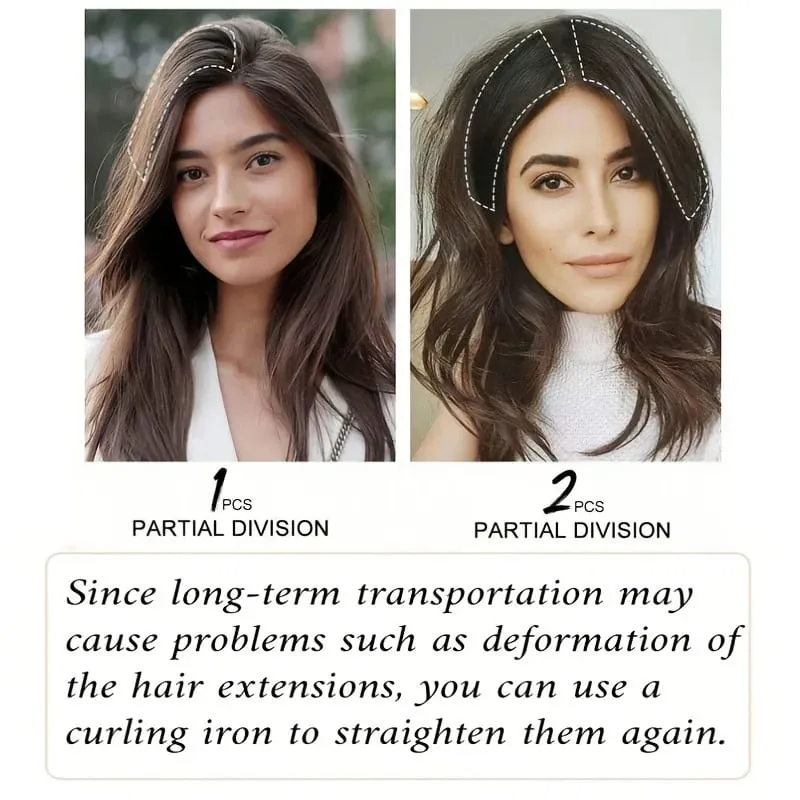 Synthetic 10cm Clip In Hair Extensions Short Straight Topper Invisible Seamless Side Cover Hairpiece Natural Volume Easy Wear — image 8