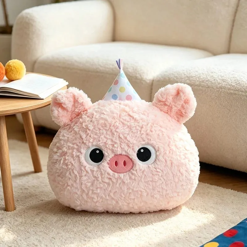 Cute Cartoon Animal Plush Pillow Soft Fluffy Pig Frog Cat Fox Sheep Kawaii Stuffed Cushion For Sofa Bedroom Home Decor Gift — image 18