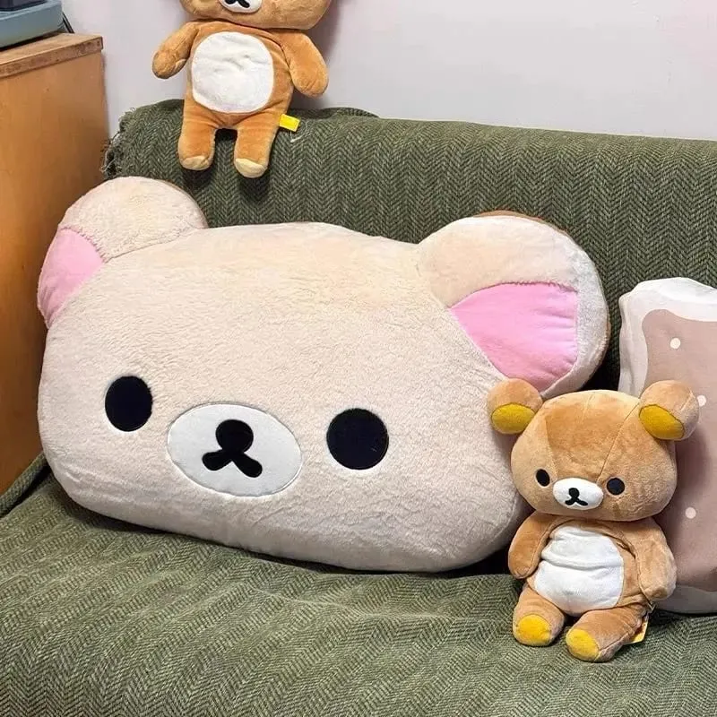 44cm Cute Rilakkuma Plush Toy Back Support Detachable Cover Bedside Large Pillow Comforter Washable Sleeping Pillow Gifts — image 9