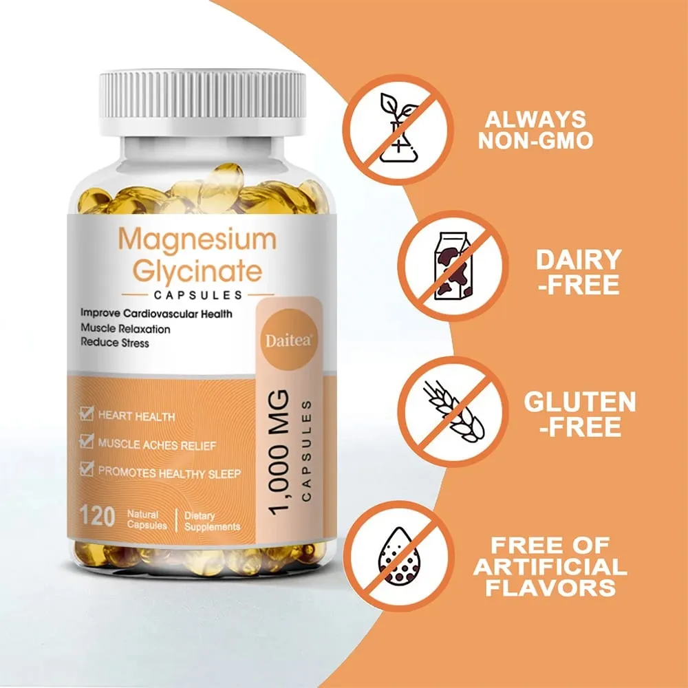 Magnesiumglycinattilskud med vitaminer til fremme af naturlig søvn reducerer stress og angst og understøtter knoglesundhed — image 5