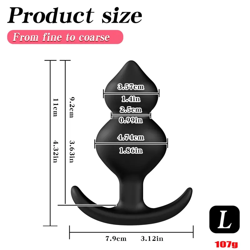 Hot Selling Wearable Anal Plugs With Steel Balls Analplug Buttplug Butplug Fake Dildo For Women Men Anal Beads Adult 18 +Sextoys — image 8