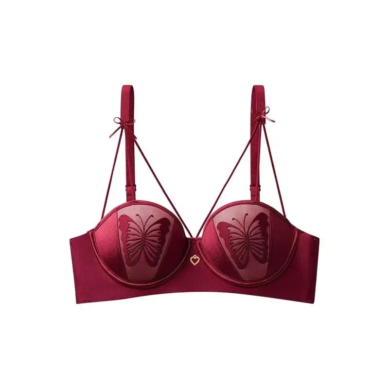 Sexy Push Up Lingerie Small Breast Gathering Anti-sagging Seamless Bra Sexy Beauty Back Butterfly Wire Free Lingerie Bra — image 9