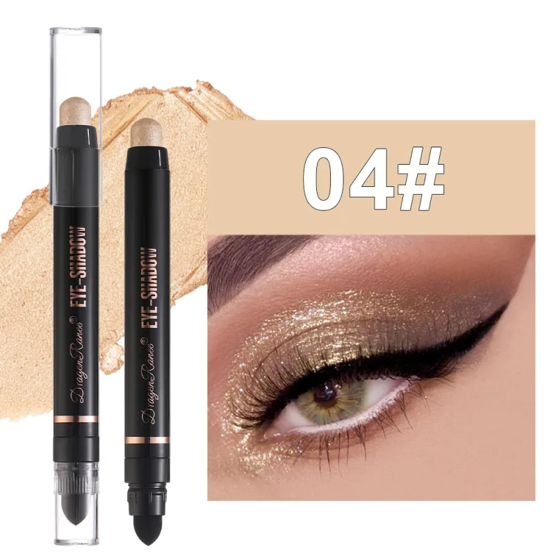 Double Head Pearlescent Eyeshadow Pencil Waterproof Glitter Metallic Blue Green Eye Shadow Makeup Pigment White Eyes Highlighter