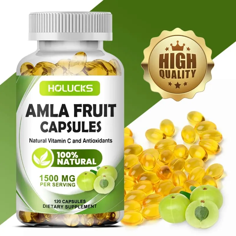 Amla Vitamin Supplements Supports Metabolism Detox & Digestion Collagen Booster Provides Cellular Defence Skin Hair Health — image 1