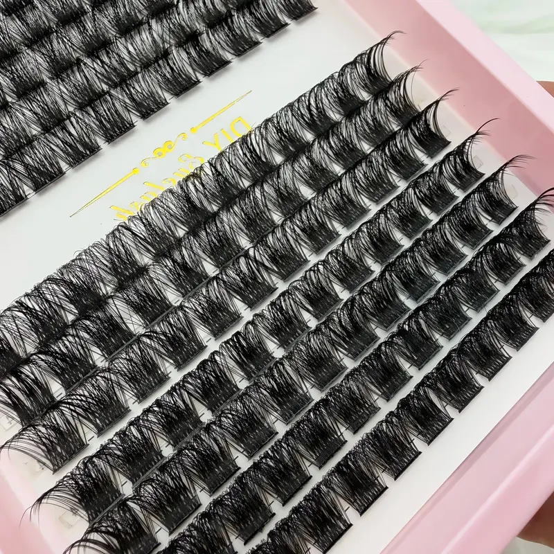 D Curl Lash Clusters Mixed Fluffy DIY Eyelash Extensions Natural Look Reusable Individual False Lashes For Daily Eye Makeup