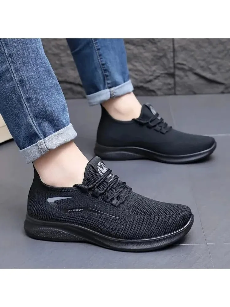 Åndbar luftstrikket øvre slip-on-sko Fleksibel blød, skridsikker sål Casual løbetrænere til hverdagsbrug hele sæsonen — image 4