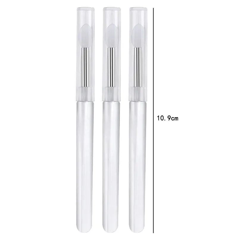 3/5/10PCS Portable Silicone Lip Brush With Cover Soft Multifunctional Lip Balm Applicator Lipstick Lipgloss Makeup Brushes