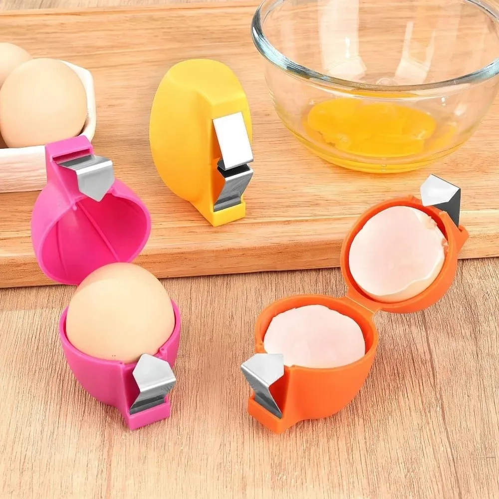 New Handheld Egg Shell Opener Stainless Steel PP Egg Peeler Creative Eggshell Opening for Raw Eggs