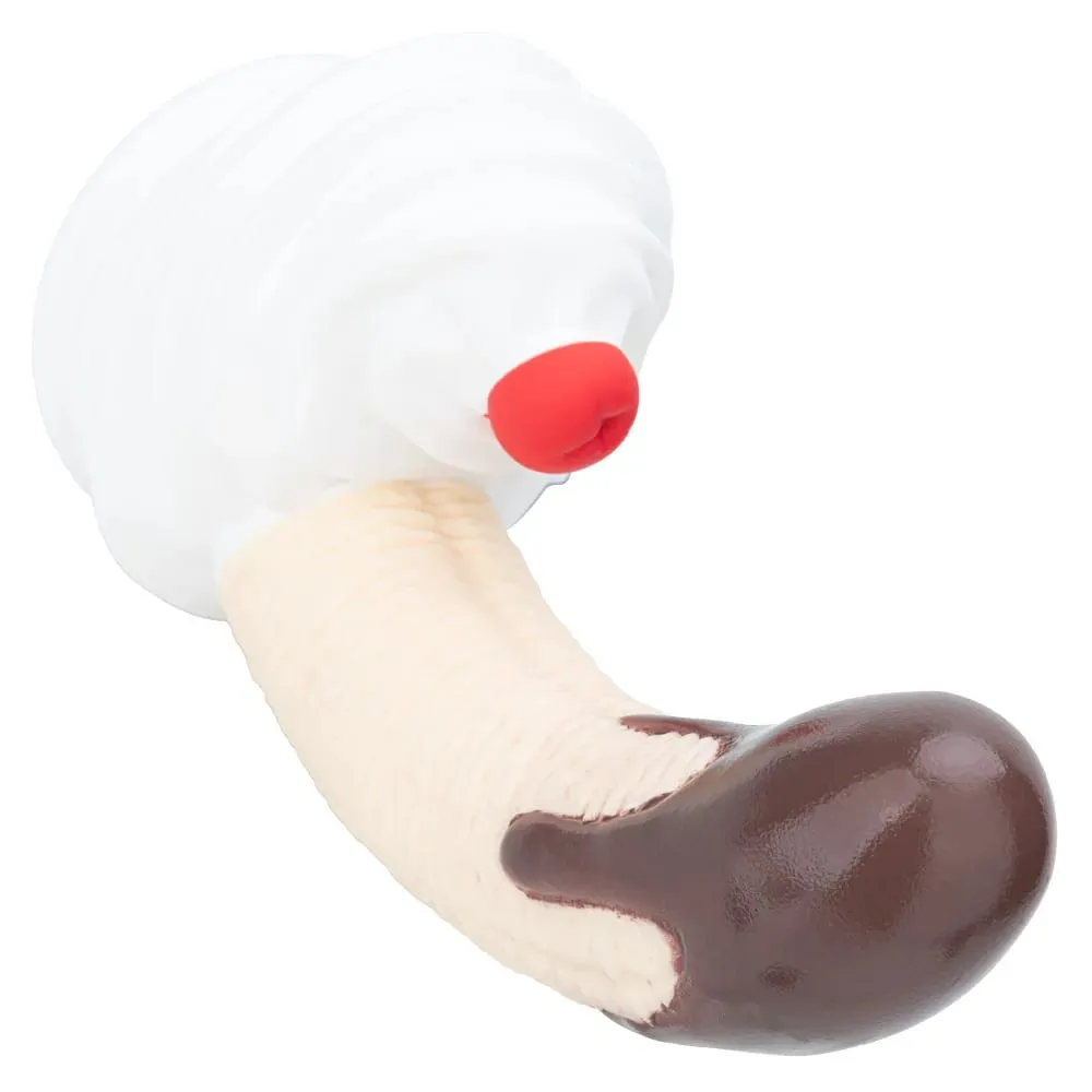 Banana Sundae Silicone Dildo with Strong Suction Cup Cream and Cherry Design Three Sizes Food Grade Silicone Sex Toy for Unisex