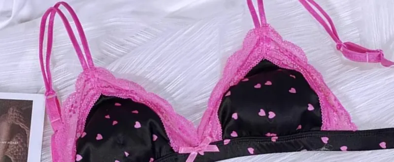 Classic French Bralette Without Underwire Elegant Lace Small Cup Lingerie Fashion Girl 3-Piece Bra Set with Soft Shaped Cup — image 9