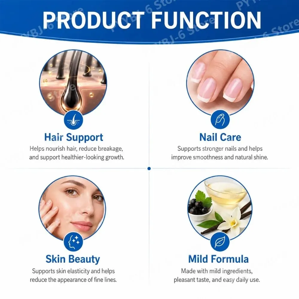 Googeer Biotin Collagen Drops 15000 Mcg Per Serving 30ml 1 Fl Oz Bottle with Ginseng and Licorice Extracts Supports Hair Care