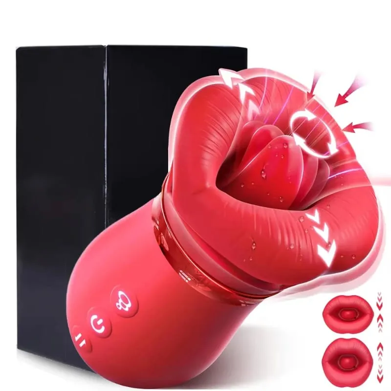 Rose Mouth-Shaped Licker Vibrator Clitoral Nipple Auto Tongue Licking Sucker Stimulator G Spot Clit Masturbate Sex Toy for Women — image 8