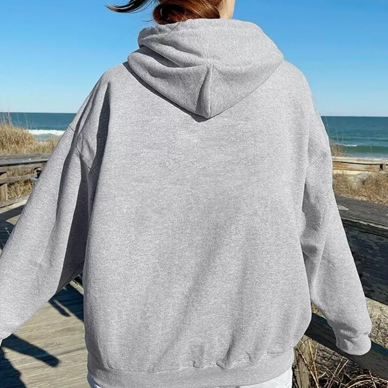 Women candy colored dopamine sweatshirt in spring and autumn colors, oversized shoulder long sleeved pullover hooded sweatshirt