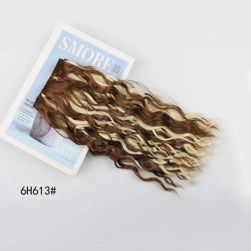 Clip in Hair Extensions 4PCS 14inch Short Curly Wavy Hair Extensions Invisible Lace Weft Soft Synthetic Hairpieces for Women — image 10