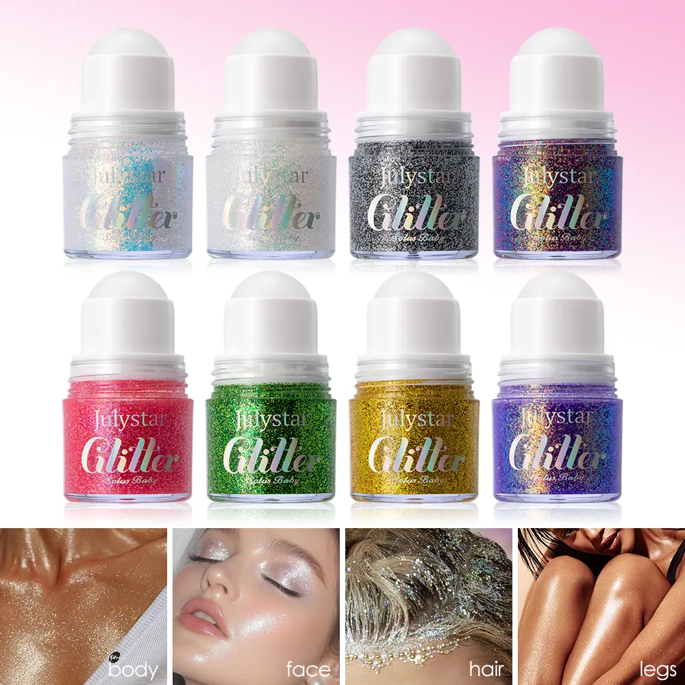 Rolling Sequins Glitter Gel Face Body Painting Shiny Liquid Green White Pearl Gloss Eye Shadow Brighten Stage Makeup Decoration