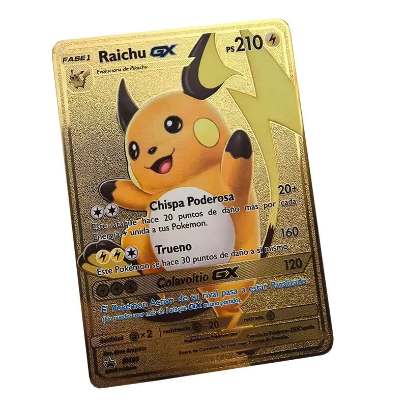 Pokemon Metal Cards in Spanish Pikachu Arceus Charizard DIY Trading Flash Card Anime Cartoon Gift — image 33