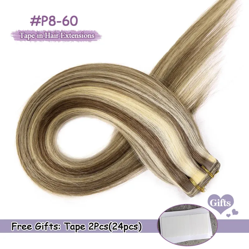 Seamless Tape In Extensions Human Hair Remy Tape In Human Hair Extensions Invisible Natural Hair Extensions For Women 50g/100g