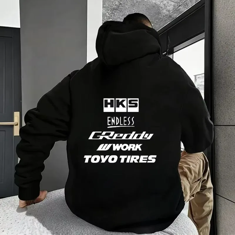 2025 Erkekler Moda Serin Hoodie Japonya JDM Modifiye Araba HKS SONSUZ Hoody Erkek Kadın Vintage Rahat Kazak Uzun Kollu Kazaklar