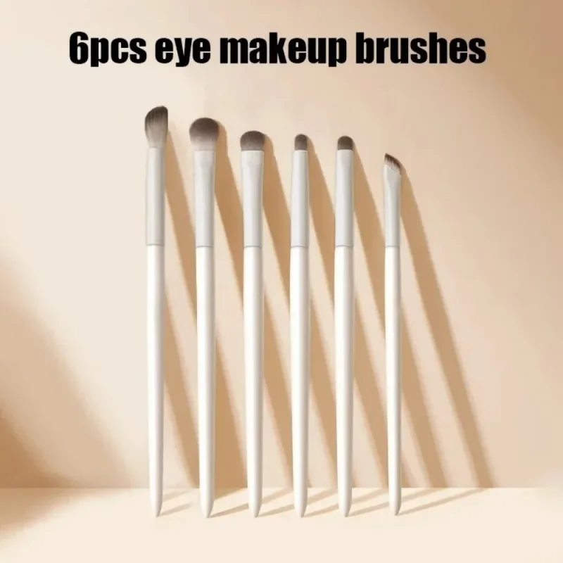 5/6/8/10Pcs Professional Eye Makeup Brushes Set Detail Eyeshadow Brush White Ultra Soft Eyeshadow Eyeliner Beauty Makeup Tools — image 9