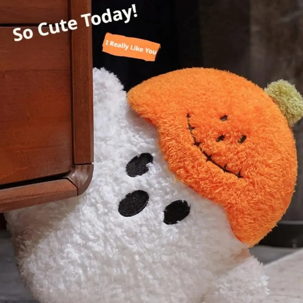 Cozy Ghost Decorative Cushion Hug Pillow Toy Plush Fabric PP Cotton Filling Ghost Decor Ornaments Ghost Stuffed Toy Party Event