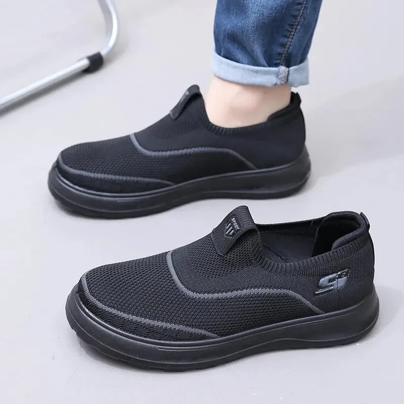 Men's Breathable Mesh Sneakers Lightweight Knit Upper Comfortable Soft Sole Non-slip Casual Walking Shoes Fashion Versatile — image 4