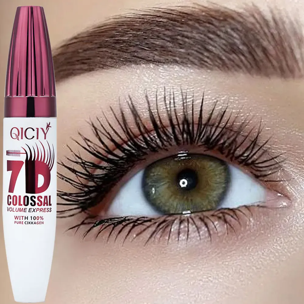 7D Volumizing &Curling Black Mascara Smudge-Proof Natural Lash Lift & Curl Flake-Free Non-Clumping Waterproof Eye Makeup Mascara
