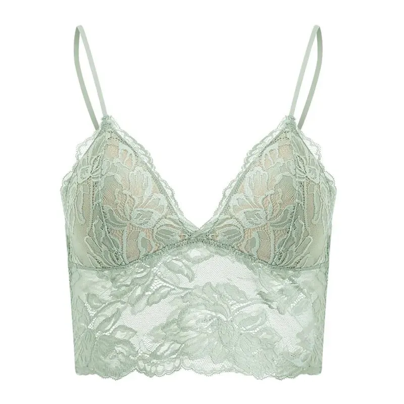 Ultra-thin French Lace Wireless Bra Set strapless Triangle Cup Slim Invisible Lingerie for Big Bust To Look Smaller and Stylish