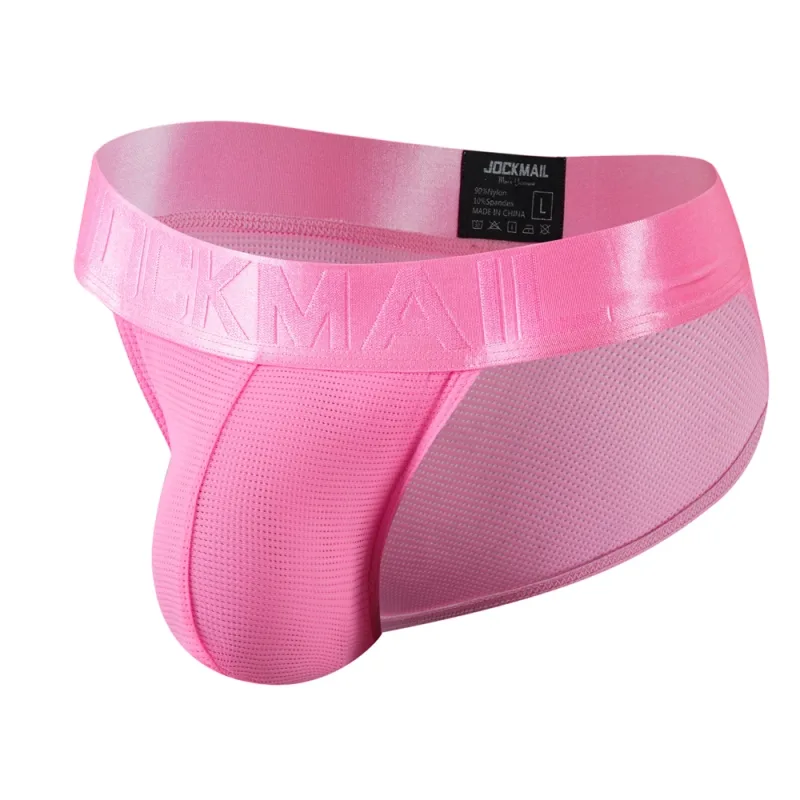 Jockmail Mans Underwear Gay Brief Nylon Mesh Sexy Low Waist Ropa Interior Hombre Letter Embroidery Sissy Panties Male Lingerie — image 59