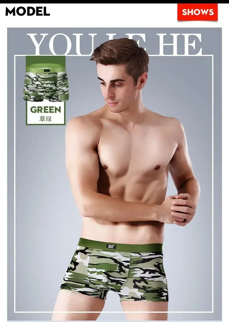 4Pcs Camouflage Boxer Men Underwear High-quality Bamboo Fiber High Elasticity Sexy Men Boxer Shorts Underwear Hombre Underpants — image 6