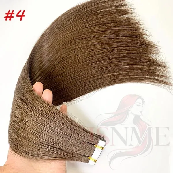 Straight Tape In Hair Extensions Invisible 100% Really Human Hair Tape Ins Black Brown Blonde 16-24 inch For Salon
