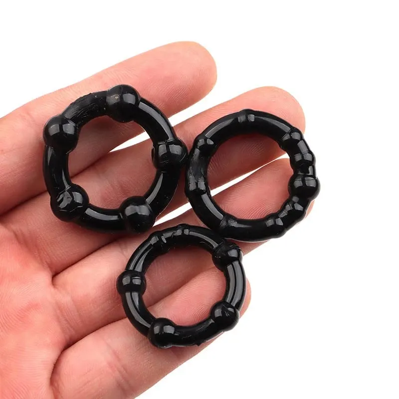 3Pcs/Set Silicone Cock Rings Set for Men Penis Enhancer Stronger Erection Delay Ejaculation Adult Sex Toys 18+