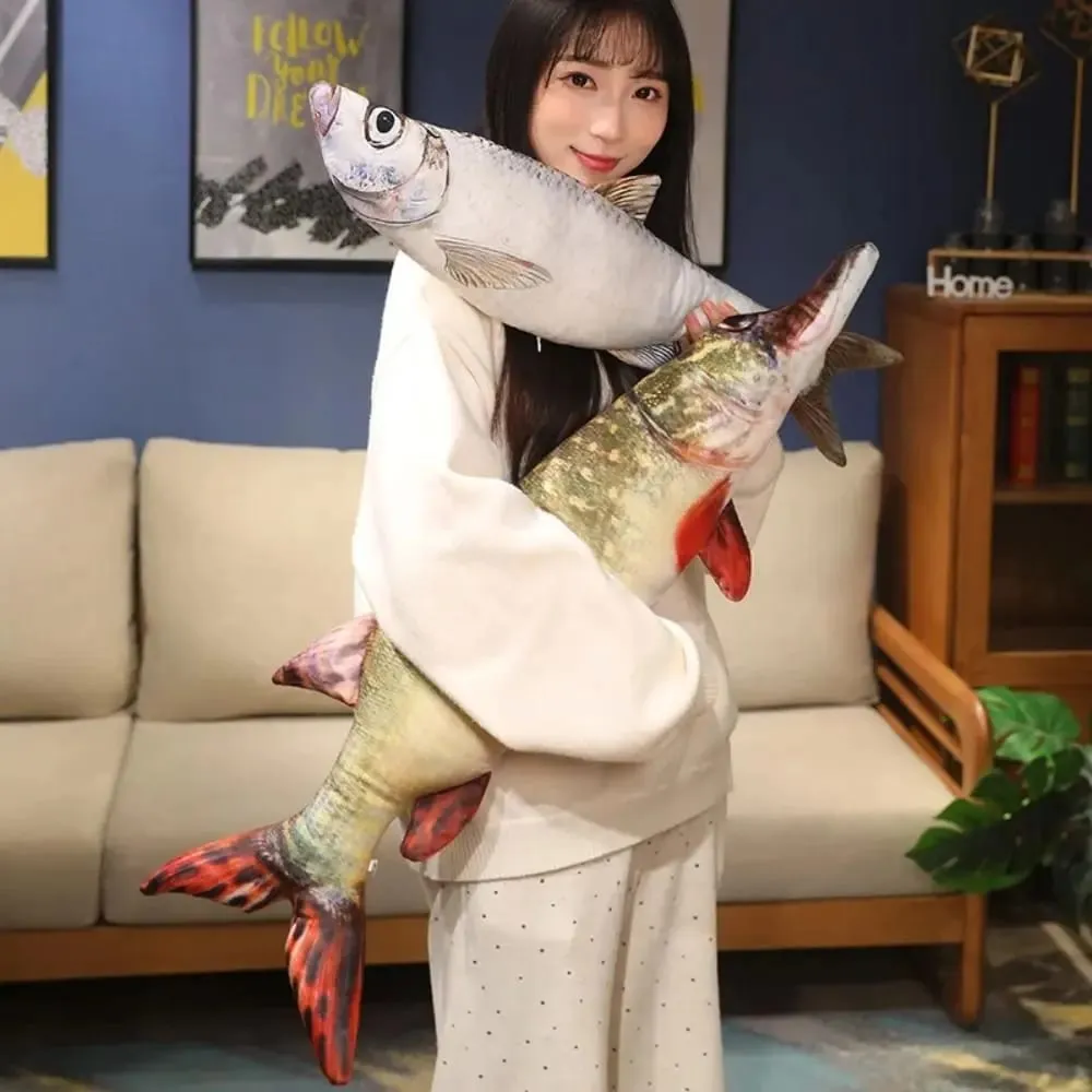 Perch Simulation Fish Plush Pillow Grouper Stuffed Cartoon Fish Plush Toy Soft Lovely Fish Anime Pillow Dolls Living Room