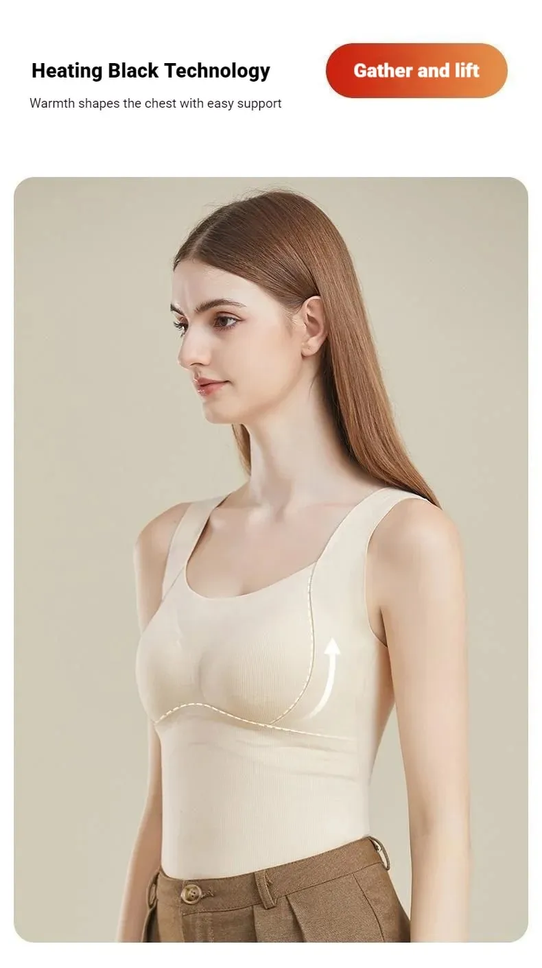 Womens Thermal Vest With Built In Bra Seamless Warm Lined Tank Top For Inner Winter Bottoming Top Friendly Intimate Lingerie New — image 8