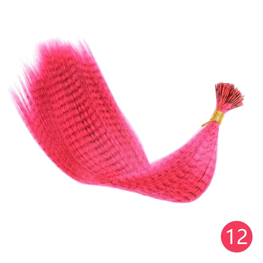 Lansa Feather Hair Extension 10Pieces Fake Hair I Tip Rainbow Synthetic Hair 16inch Hairpiece Feather for Hair Extension — image 18
