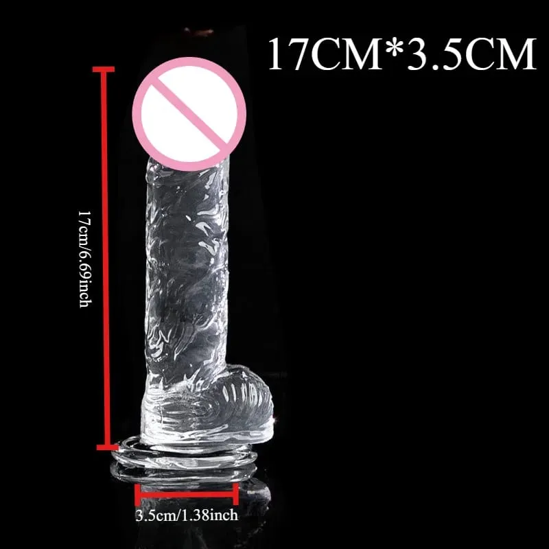 Transparent Soft Jelly Dildo Realistic Fake Dick Penis Sucker Butt Plug Sex Toys for Woman Men Vagina Anal Sex Toys