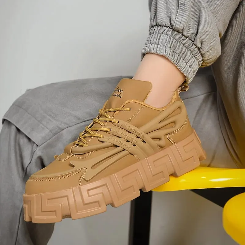 Mens Fashion Luxury Casual Sneakers Comfortable Thick-soled Shoes Designer Height Increasing Fashion Breathable Sports Shoes — image 4