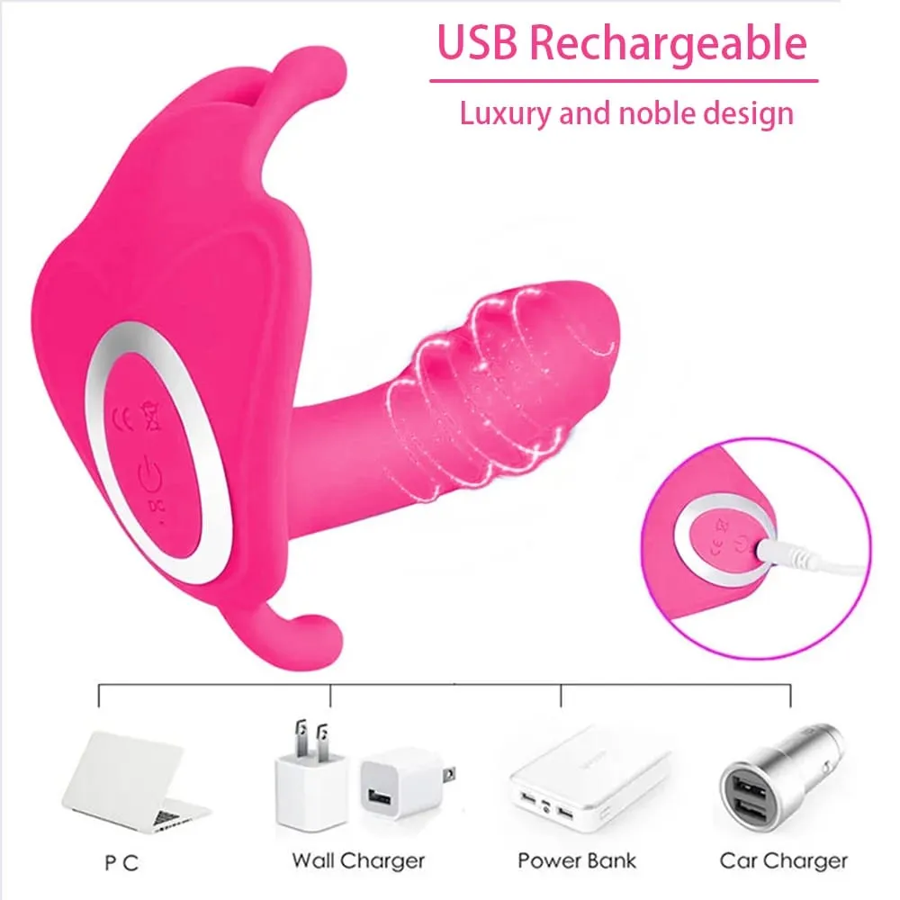 Remote Wearable Dildo Vibrator para sa Babae Clitoris Stimulator G-Spot Massager Babae Anal Butt Plug Vibrating Adult Sex Toys 18+