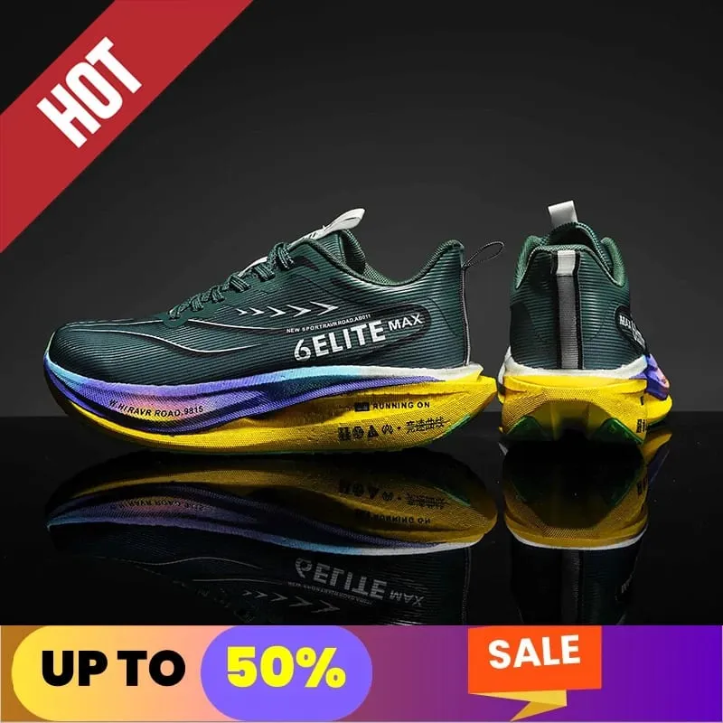 Fluorescence Running Shoes CarbonBoard Marathon Men Sports Breathable Women's Comfortable Athletic Casual Sneakers WearResistant — image 8