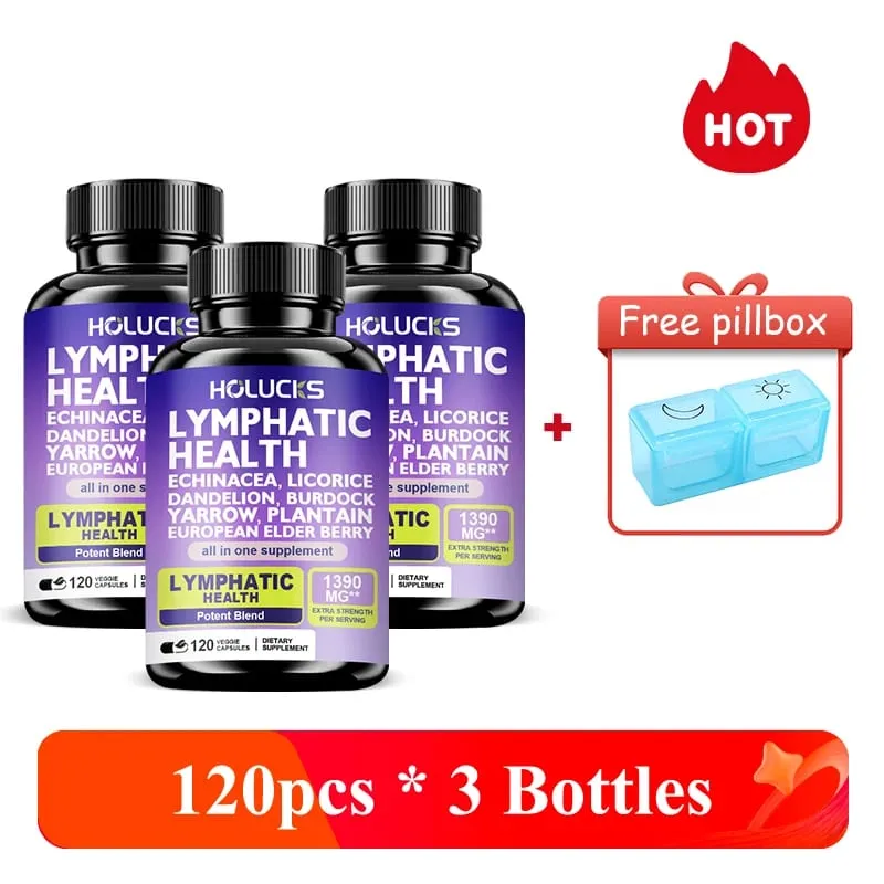 Complete Lymphatic Health 1300mg Supplement Support Lipedema Hormone Balance & Natural Detox Clear Skin Overall Vitality