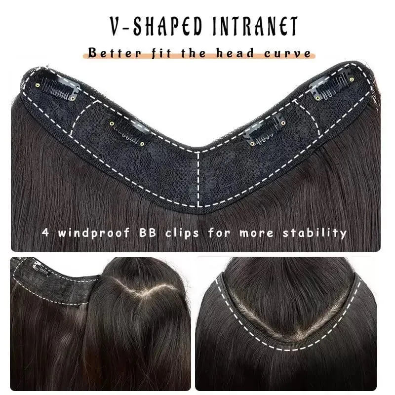 Black Clip in Hair Extensions for Women Long Straight Layered Synthetic Hair with 5 Clip One-Piece Design Soft & Face Framing 2 — image 4