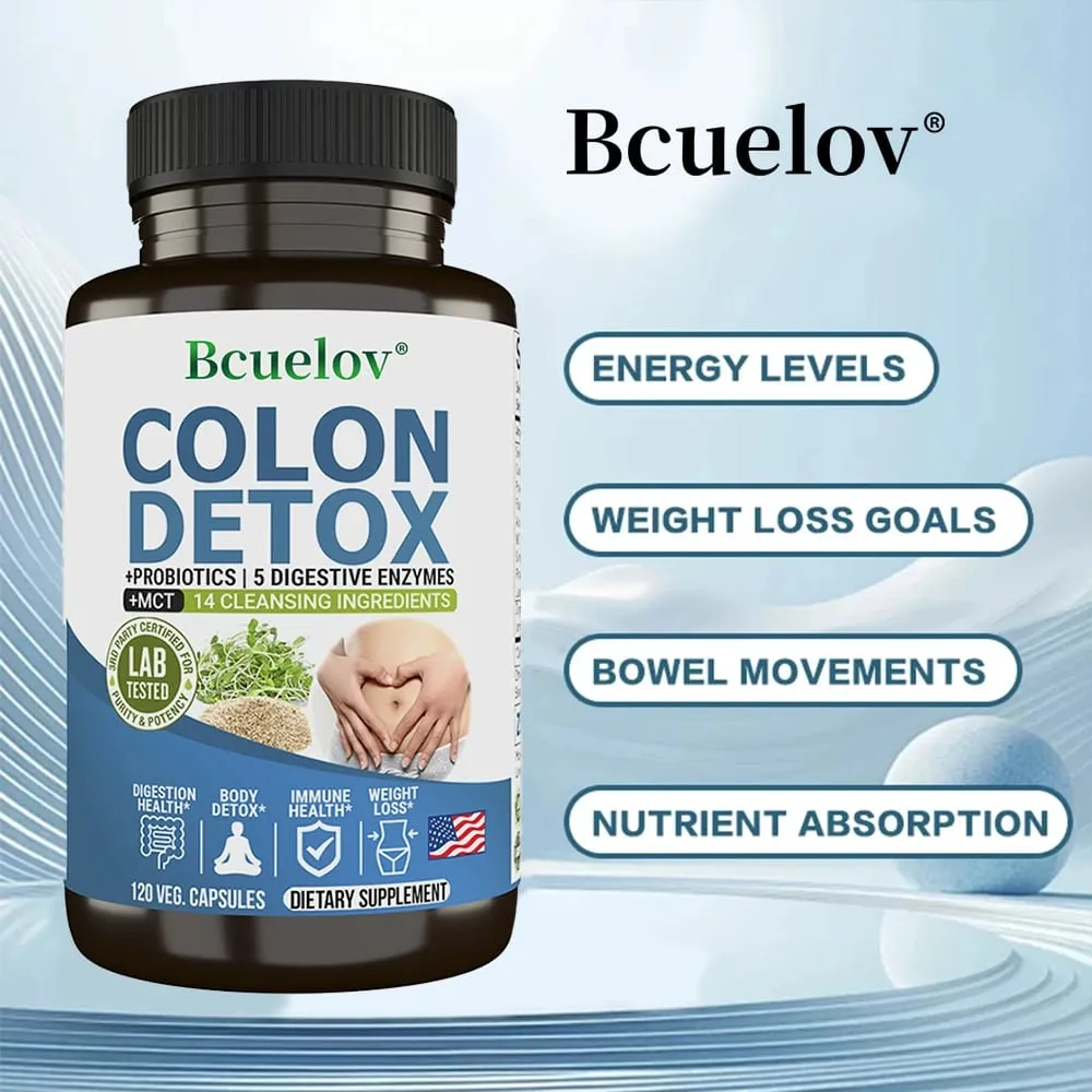 Suplemento de desintoxicação para limpador de cólon - Limpeza intestinal e probióticos - Digestão natural, Constipação e alívio intestinal Saúde intestinal