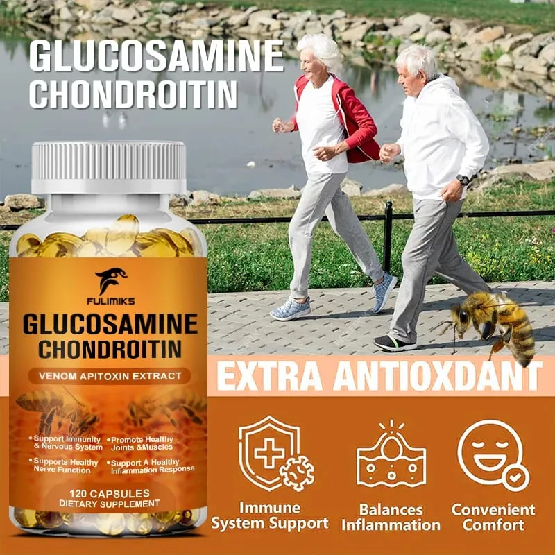 Bee Venom Joint Supplement with Glucosamine Chondroitin & Turmeric Supports Joint Comfort & Bone Health for Adults